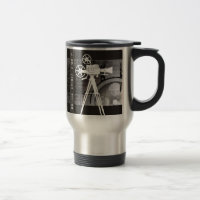 Lichter, Kamera, Aktions-Film-Thema-Reise-Tasse