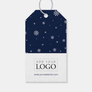 Lichter & Schnee Navy Frohe Weihnachten Geschäft-L Geschenkanhänger