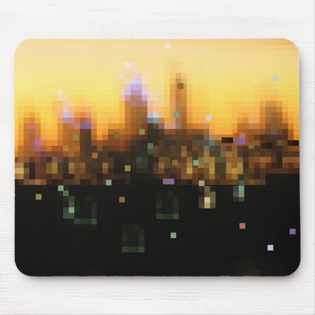 Lichter Stadt Sonnenuntergang Mousepad (Vorne)