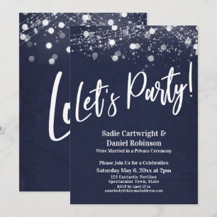 Lichter Texturiert Let's Party Navy Nur für den Em Einladung