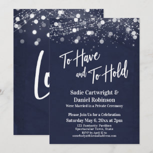 Lichter Texturiert "To Have and To Hold" Marine-Re Einladung