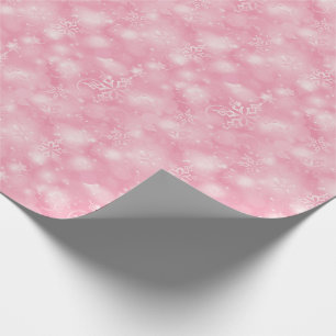 Lichter u. Schneeflocken, Rosa - Weihnachten Geschenkpapier