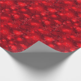 Lichter u. Schneeflocken, Rot - Weihnachten Geschenkpapier