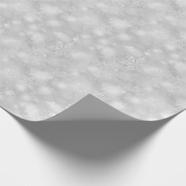 Lichter u. Schneeflocken, Silber - Weihnachten Geschenkpapier