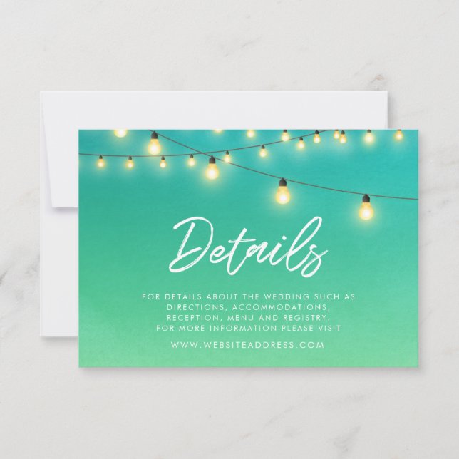 Lichter Wasserfarben-Glas Hochzeitdetails RSVP Karte (Vorderseite)