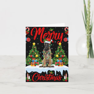 Lichter Weihnachtsbaum Santa Belgischer Malinois H Karte