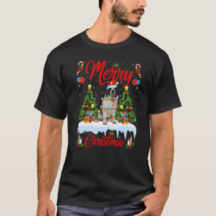 Lichter Weihnachtsbaum Santa Sankt Bernhard Hund W T-Shirt