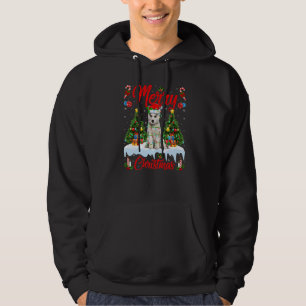 Lichter Weihnachtsbaum Santa Sibirischer Husky Hun Hoodie