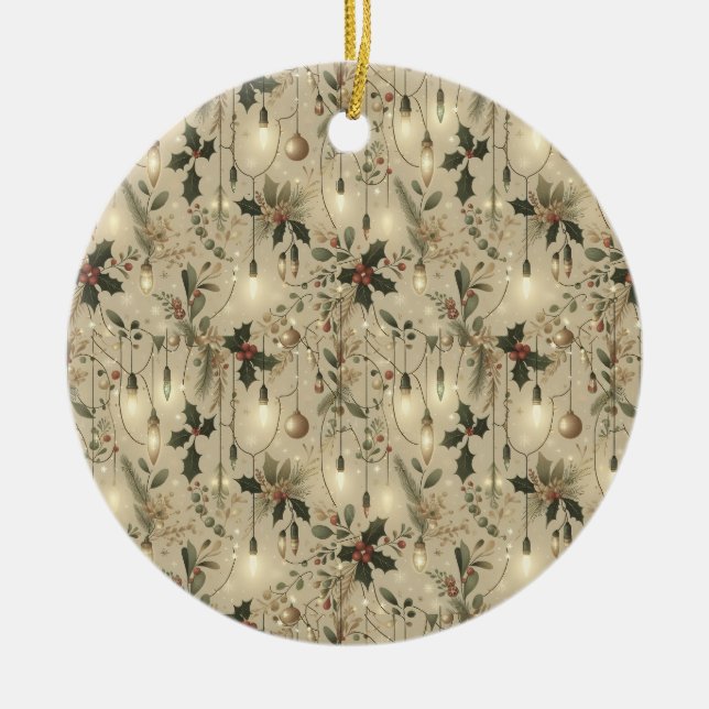 Lichterfee, Wald hell Keramik Ornament (Vorne)