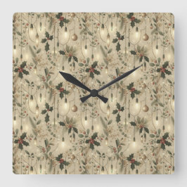Lichterfee, Wald Hell Quadratische Wanduhr