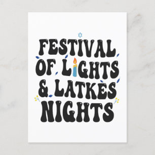 Lichterfest & Latkes Nächte Lustiges Hanukkah Einladungspostkarte