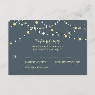 Lichterfolge Hochzeit RSVP Karte