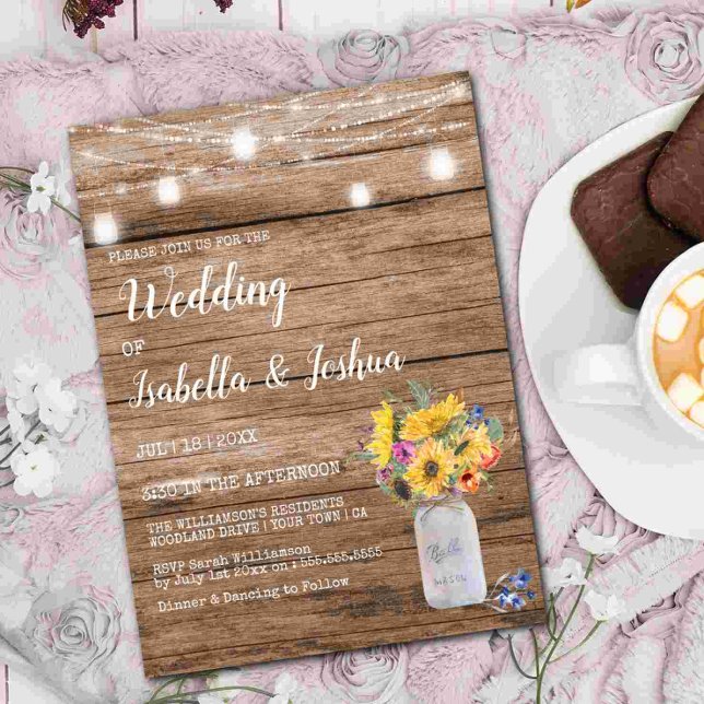 Lichterfolge | Mason Jar Wedding Einladung (Von Creator hochgeladen)