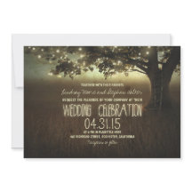 Lichterfolge rustikale Hochzeitseinladung