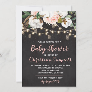 Lichterkette Baby Shower Einladung