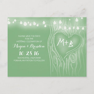 Lichterkette Baum Save-the-Date Postkarten