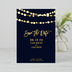 Lichterkette Folie Save-the-Date Folie-Einladung Folieneinladung