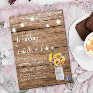 Lichterkette Mason Jar Hochzeit Einladung