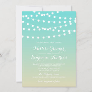 Lichterkette Ombre-Strand-Hochzeitseinladung Einladung