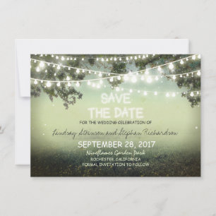 Lichterkette rustikal SAVE THE DATE FLACHKARTEN
