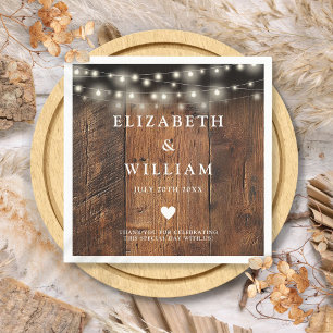 Lichterkette Rustikale Holz Boho Scheunenhochzeit Serviette