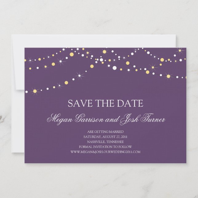 Lichterkette Save-the-Date Einladung (Vorderseite)