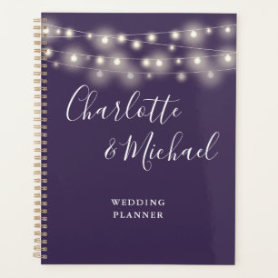 Lichterkette Signatur Schriftzug Lila Hochzeit Planer
