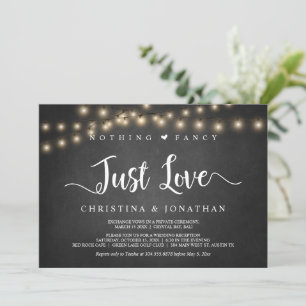 Lichterketten, Hochzeit in kleinem Kreis, Nichts B Einladung