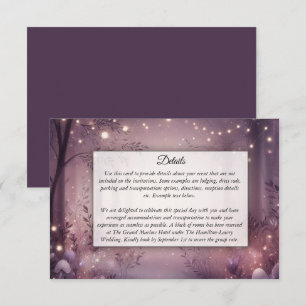 Lichterketten im Wald Glowing Hochzeit Begleitkarte