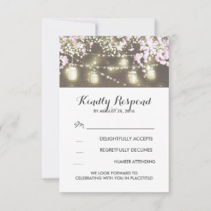 Lichterketten Mason Gläser Jute Hochzeit RSVP Kart Karte