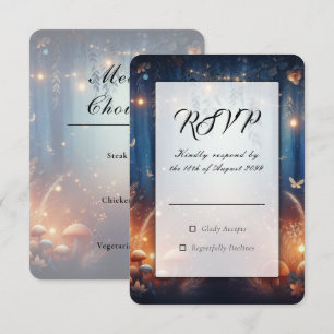 Lichterketten und mondbeschienene Waldmagie RSVP Karte