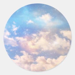 Lichtfantasy-Wolken Runder Aufkleber