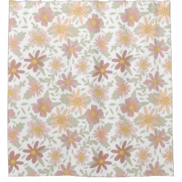 Lichtfarben Blumendesign Duschvorhang