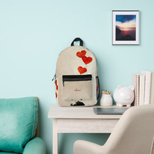 Lichtfarbene, individuell anpassbare Herzen Bedruckter Rucksack