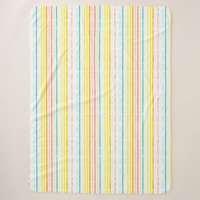 Lichtfarbene Streifen Sherpadecke (Vorderseite)