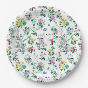 Lichtflorales Muster Pappteller