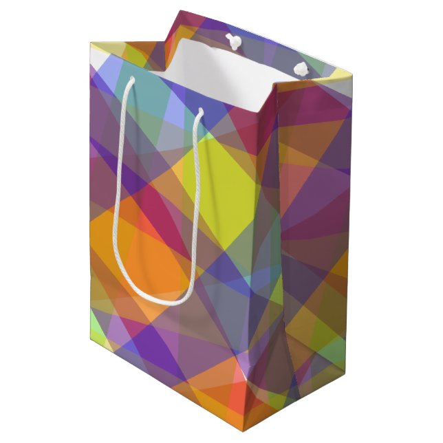 Lichtgeometrisch - Geschenktasche Mittlere Geschenktüte (Vorderseite Schrägansicht)