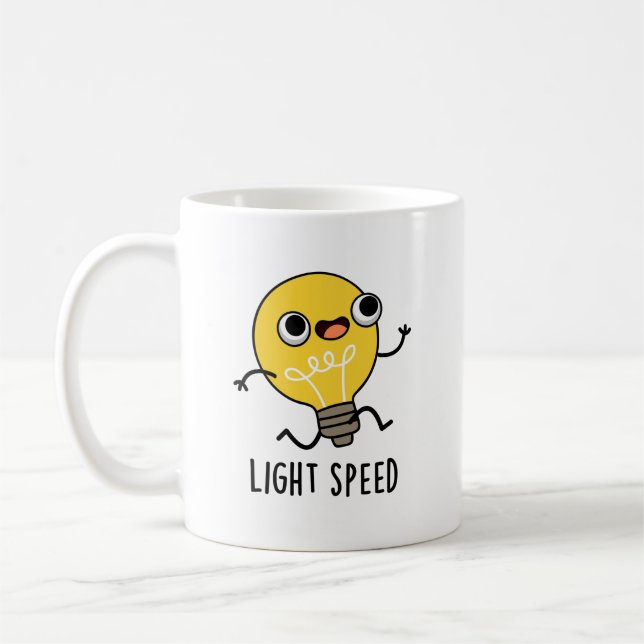 Lichtgeschwindigkeit Funny Running Bulb Puff Kaffeetasse (Links)