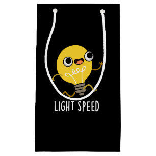 Lichtgeschwindigkeit Funny Running Bulb Pun Dark B Kleine Geschenktüte