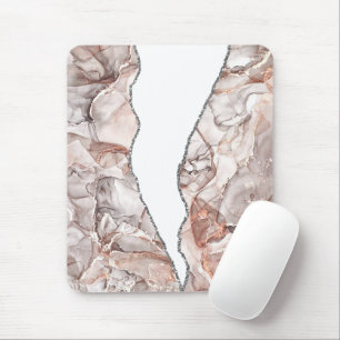 LICHTGOLDMARMOR AGATE SILVER GLITZER GLAM MOUSEPAD
