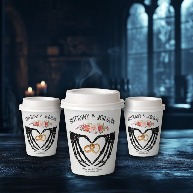 Lichtgotische Skeletthandschuhe Pappbecher (Von Creator hochgeladen)