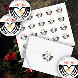 Lichtgotische Skeletthandschuhe Runder Aufkleber