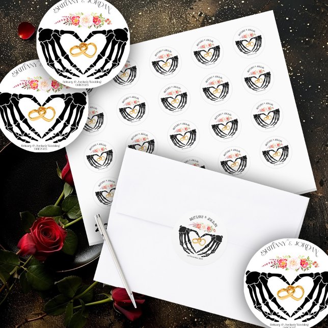 Lichtgotische Skeletthandschuhe Runder Aufkleber (Von Creator hochgeladen)