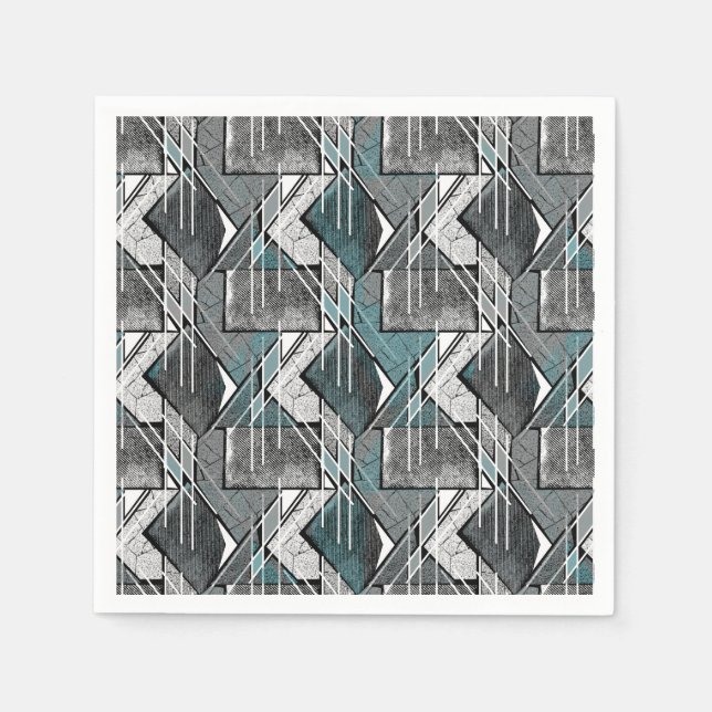 Lichtgrau geometrischer Druck. Serviette (Vorderseite)