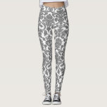 Lichtgrau-Verziert-Damaskus-Muster Leggings<br><div class="desc">Elegante, verzierte und einzigartige Leggings mit hellgrauem, blumenfeuertem Muster. Andere Farben sind verfügbar.</div>
