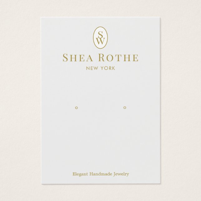 Lichtgraue Vintage Monogramm-Ohrensichtkarte (Vorderseite)