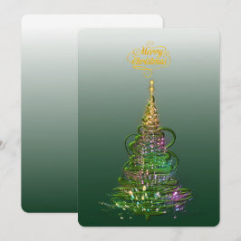 Lichtgrüne Festtagsbaum-Flachweihnachtskarte Einladung