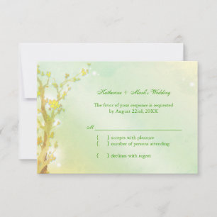 Lichtgrüner Baum Hochzeit RSVP Karte