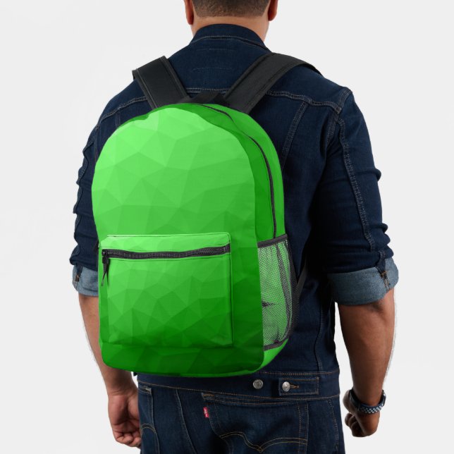 Lichtgrünes geometrisches Messemuster Bedruckter Rucksack (Insitu (Modell))