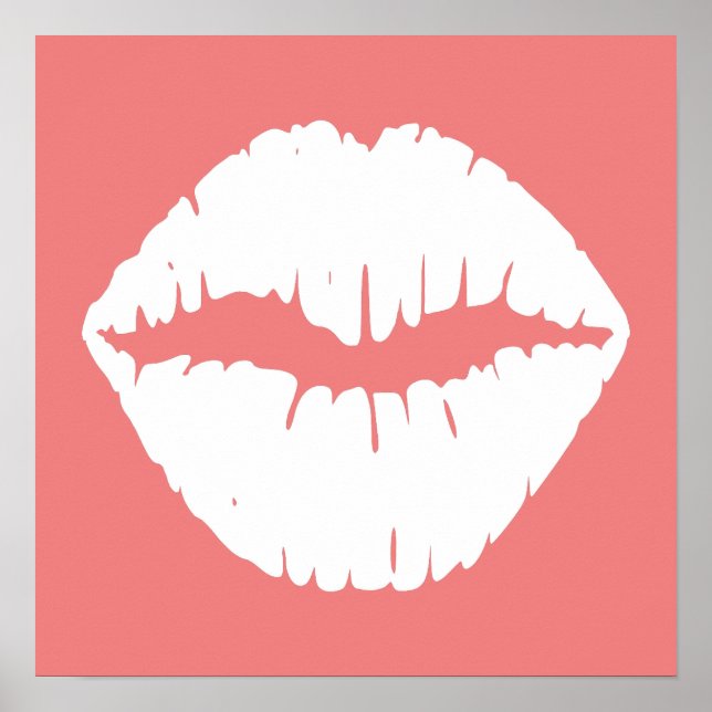 Lichtkorallen und weiße Lippen Poster (Vorne)